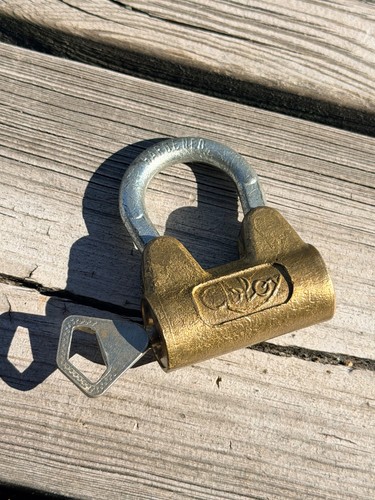 Vintage abloy brass padlock - abloy,