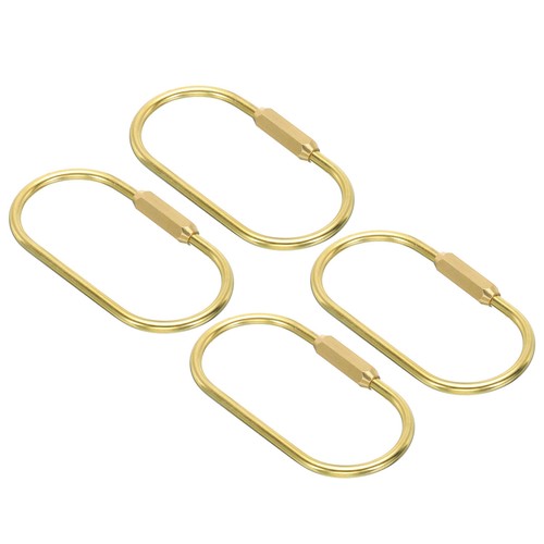 Brass key ring - 4pcs, gold