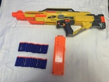 Nerf Gun Stampede ECS Motorised Blaster Rifle Dart Gun Yellow, good condition