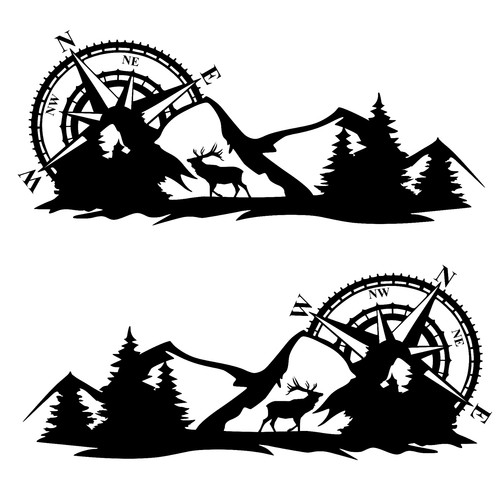 Mountain adventure van decals - mountain,