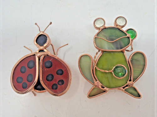 Stained glass frog - frog, lady