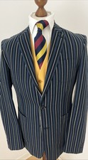 Boating Blue Striped Blazer Jacket by Jasper Conran Mod Cruise Regatta Medium