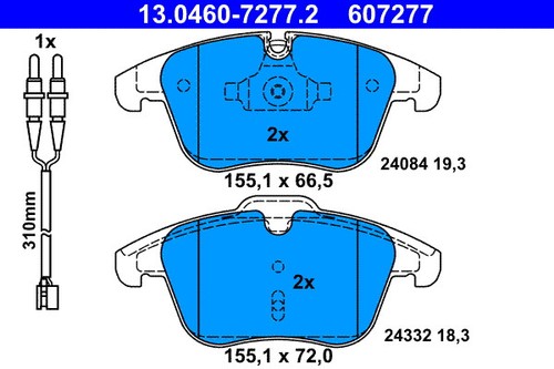 Ate 0460 7277 brake - ate, pad