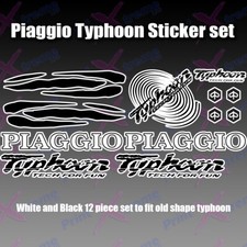 Piaggio Typhoon Tech for fun Decals/Stickers 50 80 125 172 183 WHITE AND BLACK