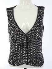 Beaded Studded Waistcoat Black