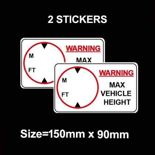 Vehicle height sticker - height,