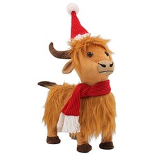 Christmas Decoration Highland Cow Walking Dancing Figurine Jingle Rock LP54855