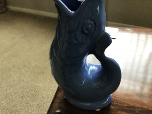 Fish vase gurgle navy blue - vase, gurgle,