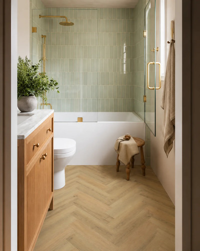 Fireside oak herringbone spc - herringbone,