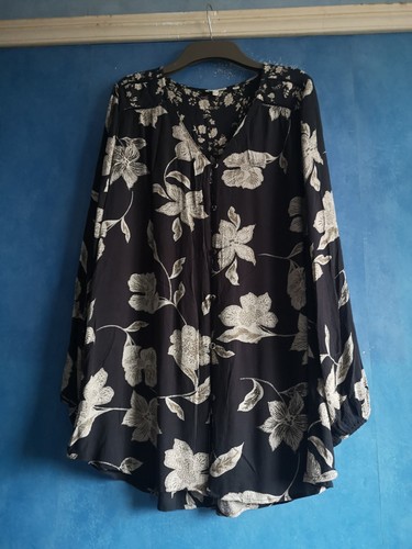 Fat face black tropical floral - black,