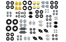 😀 LEGO WHEELS 100 pieces set pack city like 6118 small medium large tyre axle