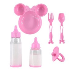 Feeding Set Magic Milk Bottles Pretend Play Baby Doll Accessories 6PC BiBi Doll