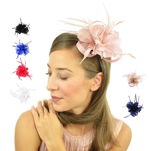 Flower hair clip feathers - flower,