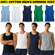 Mens Vest Tops 100% Cotton