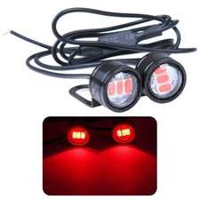 2x Red Motorcycle Lights Waterproof LED Head Light Fog Driving Lamps Accessories