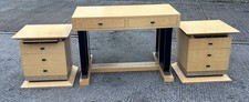 Italian Art Deco Desk Set Maple Designer Desk / Table + 2 X Side Tables ££££