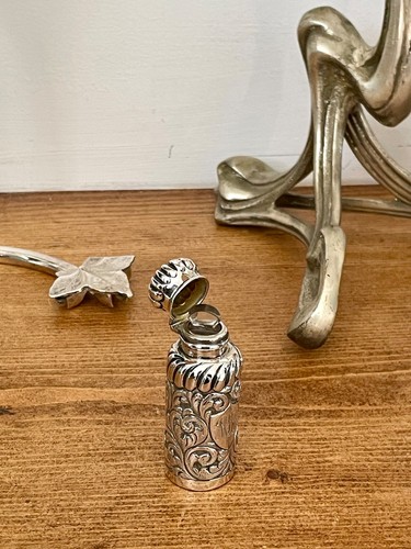 Antique repousse silver scent - repousse,