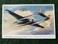 Vampire Trainer Jet Aircraft Built By De Havilland Aircraft Co Ltd Postcard.