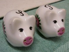 Vintage Porcelain "Piggy Bank" Salt And Pepper Shaker Set