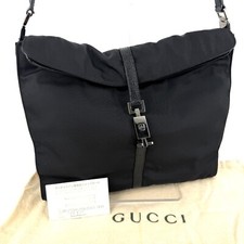 GUCCI Jackie Hand Bag Nylon Black Auth