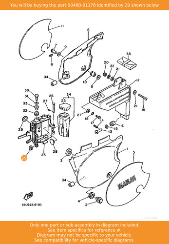 Yamaha grommet 90480 01176 - yamaha, grommet,