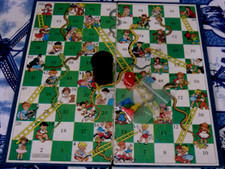 Vintage 1960s Snakes & Ladders Board Game retro Children Fun