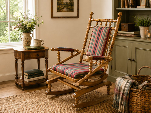 Antique oak rocking - antique,
