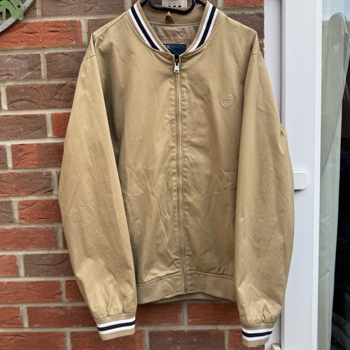 Light tan varsity harrington - tan,