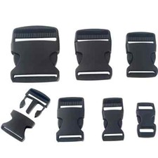 Black Plastic Side Release Buckle – Delrin Squeeze Clip Fasteners 10mm–50mm