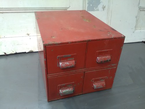 Vintage metal drawer index - vintage,