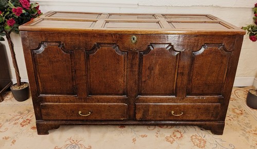 Period solid oak coffer - coffer, mule