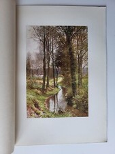 Old Antique Vintage Colour Surrey Print 1912 Water Lane near East Horsley