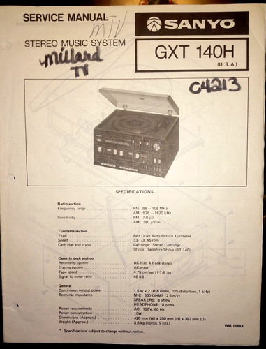 Sanyo gxt140h gxt 140h - sanyo,