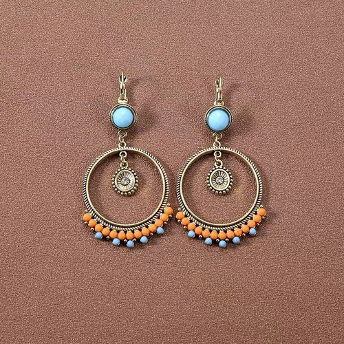 Boho orange earrings - ,, indian