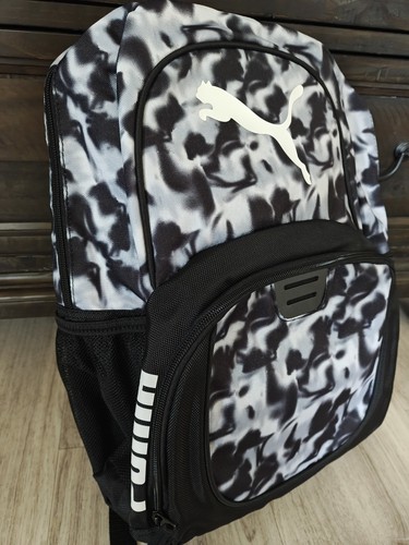 Puma black white camo backpack - black/white,