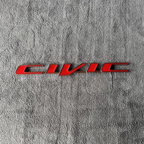 Red silver civic - , badge