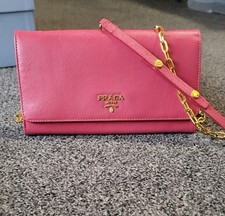 PRADA Clutch Red Leather With