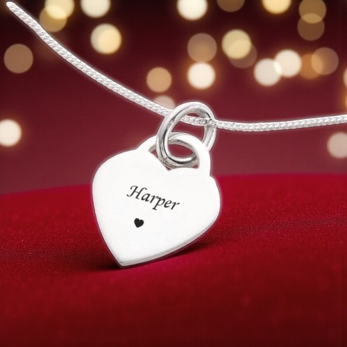 Silver heart necklace - heart,