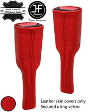 Red real leather - red,