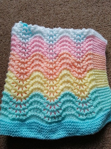 Hand knitted multi - , stripes