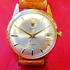 Gents 9ct Gold LONDON MADE (BWC) Everite Calendar Wrist Watch, Edinburgh c1964.