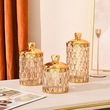 Gold Airtight Storage Jars Set