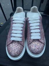Alexander McQueen PINK/ROSE Glitter Oversized Runway Trainers - Size UK 5/38 EU