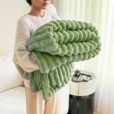 Large Ribbed Faux Fur Warm