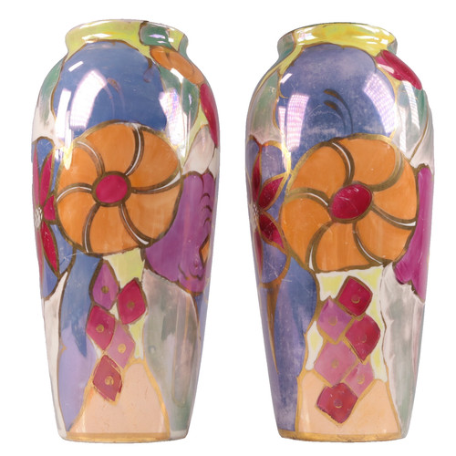 Art deco pottery vases - art,