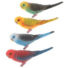 4 Pcs Plush Budgies Clip on