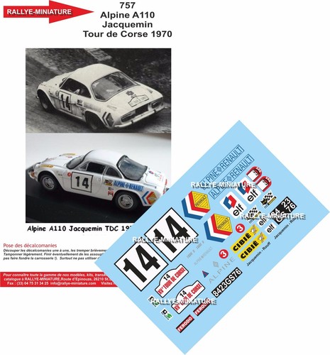 Decals ref 0757 alpine - decals, 1/43