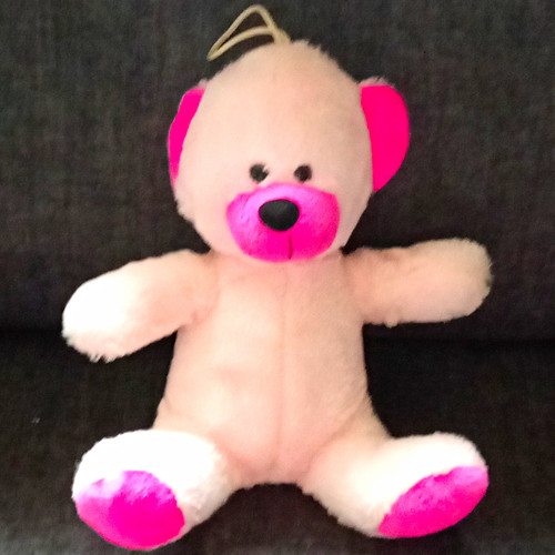 White plush teddy bear - white,