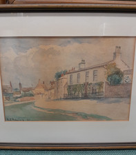 2 x Signed watercolours of Golden House, Hailsham, by Alfred Hewins, 1880s