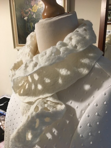 Wool felted scarf